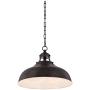 Essex Dyed Bronze Pendant Light 16'' Wide Modern Farmhouse Industrial Rustic Hammered Dome Shade Fixture for Kitchen Island Dining Room - Franklin Iron Works