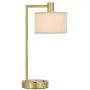 XiNBEi Lighting Table Lamp USB Desk Lamp with Fabric Shade, Modern Bedside Iron Lamp Satin Brass Finish for Bedroom Living Room & Office XB-TL1230-SB XiNBEi Lighting Table Lamp USB Desk Lamp with Fabric Shade, Modern Bedside Iron Lamp Satin Brass Finish for Bedroom Living Room & Office XB-TL1230-SB