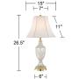 Traditional Table Lamp Cut Glass Urn Brass White Cream Bell Shade for Living Room Family Bedroom Bedside Nightstand - Regency Hill