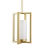 Verona Industrial Pendant Light | Satin Brass Hanging Light Fixture with LED Bulb LL-P13-3SB