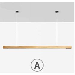 Uniklook Nordic LED Wood Pendant Light Lighting Wooden Long Bar LED Lamp Celling Lighting Neutral, White Warm Light - Office Kitchen Island Dining Room Table Bar Loft Suspension Lighting (Ash A)