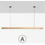 Uniklook Nordic LED Wood Pendant Light Lighting Wooden Long Bar LED Lamp Celling Lighting Neutral, White Warm Light - Office Kitchen Island Dining Room Table Bar Loft Suspension Lighting (Ash A)