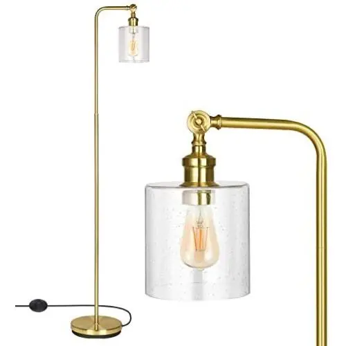 DEWENWILS Modern Floor Lamp for Living Room,Bedroom,Office,Stylish Gold Standing Lamp with Adjustable Glass Shade,63 inch Corner Lamp DEWENWILS Modern Floor Lamp for Living Room,Bedroom,Office,Stylish Gold Standing Lamp with Adjustable Glass Shade,63 inch Corner Lamp