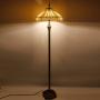 Tiffany Floor Lamp W16H64 Inch Yellow Stained Glass Hexagon Mission Style Shade Antique Standing Read Lighting Resin Base 2E26 S011 WERFACTORY LAMPS Lover Gift Bedroom Living Room Bedside Coffee Table