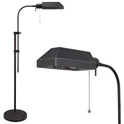 Kira Home Prescott 58'' Modern Industrial Adjustable Standing Pharmacy Floor Lamp, Dark Bronze Finish, Includes 6W LED Bulb (60W eq.) Energy Efficient, Eco-Friendly, Pivot Head for Hobby/Precise Task