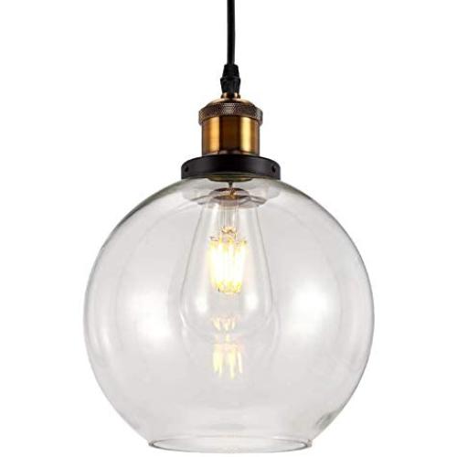 Pendant Light Glass Ceiling Pendant Lamp Glass Hanging Lamp with Adjustable Cord for Kitchen Dining Living Room Bedrooms or Office Space
