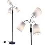 3 Light Adjustable Floor Lamp by Light Accents - Medusa 3 Light Standing Lamp - Multi Head Standing Lamp with 3 Adjustable White Fabric Reading Lamps - Lamps for Living Room (Black) 3 Light Adjustable Floor Lamp by Light Accents - Medusa 3 Light Standing Lamp - Multi Head Standing Lamp with 3 Adjustable White Fabric Reading Lamps - Lamps for Living Room (Black)