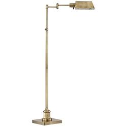 Jenson Modern Pharmacy Floor Lamp Aged Brass Adjustable Swing Arm Metal Shade for Living Room Reading Bedroom Office - Regency Hill