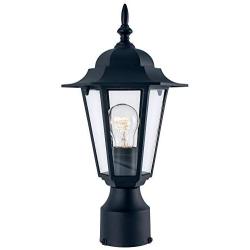 YaoKuem Outdoor Post Light, Pole Lantern, E26 Base 100W Max, Aluminum Housing Plus Glass, Wet Location Rated, Bulbs not Included (Black)