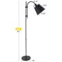 CO-Z Floor Task Lamp with Gooseneck Adjustable, Rustic Standing Reading Lamps with Black Fabric Shade, 64 Modern Floor Lamp for Living Room Bedroom Reading Office Farmhouse, UL.