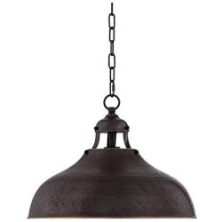 Essex Dyed Bronze Pendant Light 16'' Wide Modern Farmhouse Industrial Rustic Hammered Dome Shade Fixture for Kitchen Island Dining Room - Franklin Iron Works