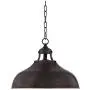 Essex Dyed Bronze Pendant Light 16'' Wide Modern Farmhouse Industrial Rustic Hammered Dome Shade Fixture for Kitchen Island Dining Room - Franklin Iron Works