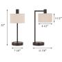 XiNBEi Lighting Table Lamp USB Desk Lamp with Fabric Shade, Modern Bedside Iron Lamp Dark Bronze Finish for Bedroom Living Room & Office XB-TL1230-DB