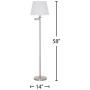 Amazon Brand – Ravenna Home Swing Arm Living Room Floor Lamp With LED Light Bulb - 58 Inches, Brushed Steel