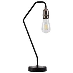 Indoor Table Lamp Black & Matt Silver E26 Socket Reading Desk Light Fixture for Living Room Bedroom