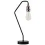 Indoor Table Lamp Black & Matt Silver E26 Socket Reading Desk Light Fixture for Living Room Bedroom