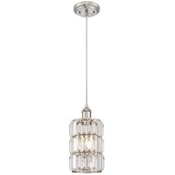 Westinghouse Lighting 6338900 Sophie One-Light Indoor Mini Pendant, Brushed Nickel Finish with Crystal Prism Glass