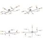 RUXUE Industrial Semi Flush Mount Ceiling Light Modern Sputnik Pendant Light for Kitchen Living Room Bedroom Dining Room