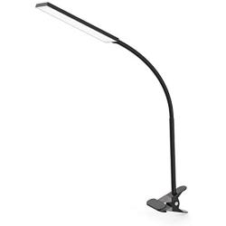 TOPESEL 5W 48 LEDs Dimmable Clip-on Led Desk Lamp, Eye-Care Flexible Gooseneck USB Clamp Reading Lamp, 3 Color Temperature, 14 Brightness Levels Table Lamp, Black