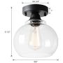 VILUXY Semi Flush Mount Ceiling Light, Industrial Clear Glass Shade Light Fixtures Ceiling for Hallway, Schoolhouse, Entryway, Kitchen, Dining Room, Laundry Room