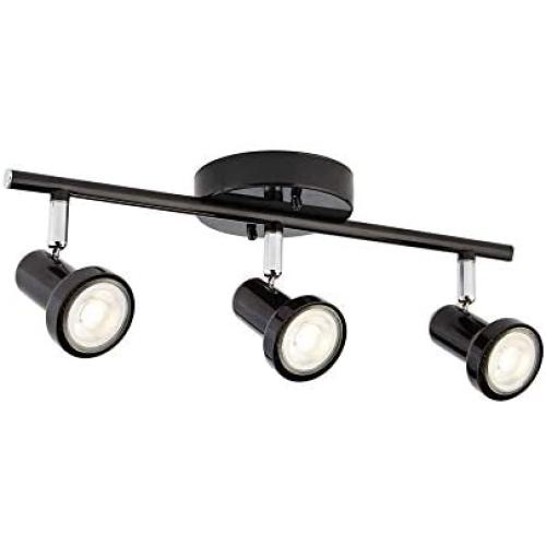 NOMA Track Lighting | Adjustable LED Ceiling Light Fixture| Perfect for Kitchen, Hallway, Living Room & Bedroom | Black, 3-Light Kit