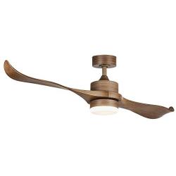 CO-Z 52-Inch Ceiling Fan with 2 Walnut Color ABS Blades and White Glass 15W LED Light Kit, Natural Walnut Finish (Natural Walnut)