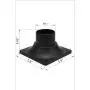 LIT-PaTH Outdoor Post Light Mounting Base, Pier Mount Base, 2-Pack (Black)