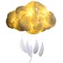 BEFOKA DIY Fluffy Cotton Cloud Light Cloud Lamp Creative Handmade Floating Clouds Night Light for Children Kids Bedroom Home Decoration (Warm Light-Feather)