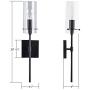 Effimero Black Wall Sconce Lighting - Bathroom Light Fixture - Modern Indoor Bedroom Wall Lights with Clear Glass Shades