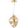 Light Society Bette Pendant Light, Mercury Glass with Brass Finish, Contemporary Mid Century Modern Style Lighting Fixture, Amber