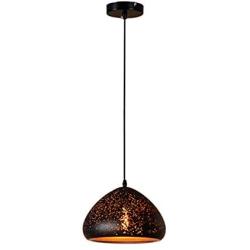 LITFAD Starry Sky Shade Pendant Light 9.84'' Industrial Style Weathered Iron Shade Single Mushroom Shape Pendant Lamp Mounted Ceiling Light with Adjustable Chain for Dining Room Restaurant Bar - C