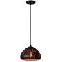LITFAD Starry Sky Shade Pendant Light 9.84'' Industrial Style Weathered Iron Shade Single Mushroom Shape Pendant Lamp Mounted Ceiling Light with Adjustable Chain for Dining Room Restaurant Bar - C