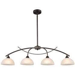 Dazhuan Vintage Frosted Glass Shade Chandelier 4-Lights Pendant Lighting Hanging Ceiling Lamp