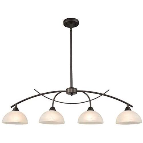 Dazhuan Vintage Frosted Glass Shade Chandelier 4-Lights Pendant Lighting Hanging Ceiling Lamp