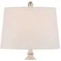 Mason Traditional Table Floor Lamps Set of 3 Brushed Steel White Tapered Drum Shade for Living Room Family Bedroom - Barnes and Ivy
