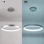 Royal Pearl Modern Foyer Pendant Light LED 1 Ring Contemporary Chandelier Round Shape Acrylic 25W 2200lm Silver for Bedroom Living Dining Room