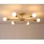 Modo Lighting Flush Mount Ceiling Lighting Sputnik Chandelier Fixture Brushed Brass 6-Light Mid-Century Pendant Light for Dining Room Bedroom