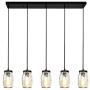 LUVISI 5 Lights Mason Jar Pendant Light,Industrial Farmhouse Kitchen Island Chandelier Hanging Lamp for Kitchen Island Dining Room Living Room Cafe Pub