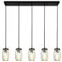 LUVISI 5 Lights Mason Jar Pendant Light,Industrial Farmhouse Kitchen Island Chandelier Hanging Lamp for Kitchen Island Dining Room Living Room Cafe Pub