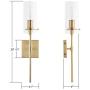 Effimero Gold Wall Sconce Lighting - Bathroom Light Fixture - Modern Indoor Bedroom Wall Lights with Clear Glass Shades