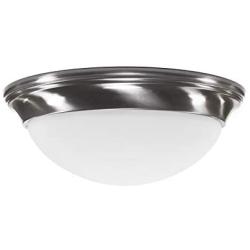 CORAMDEO 11 Inch LED Decorative Flush Mount Ceiling Fixture, Color Select Switch, Built in LED Gives 125W of Light from 16.4W of Power, 1150 Lumen, Dimmable, Nickel Finish with Frosted Glass