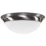 CORAMDEO 11 Inch LED Decorative Flush Mount Ceiling Fixture, Color Select Switch, Built in LED Gives 125W of Light from 16.4W of Power, 1150 Lumen, Dimmable, Nickel Finish with Frosted Glass