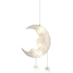 Modern Hanging Light Fixture, Beautiful LED Moon Star Ceiling Pendant Lighting for Kids Children Bedroom, Chandelier Light Fixture for Dining Room Bedroom Living Room Home Decoration-Warm White