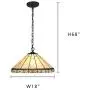 Capulina Tiffany Dining Table Lights, 18 Inch Wide Hanging Tiffany Style Lamp, 2-Light Stained Glass Lighting Fixtures, Stained Glass Dining Room Lights, Mission Style Tiffany Pendant Lights
