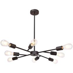 Banato Modern Sputnik Chandelier Lighting 8 Lights Oil Rubbed Bronze Finish with Adjustable Arms Mid Century Pendant Light Vintage Industrial Farmhouse Ceiling Light Fixture