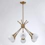 6-Light Modern Sputnik Pendant Light Mid Century Chandelier Semi Flush Mount Ceiling Light Industrial Vintage Ceiling Light for Foyer Bedroom Dining Room (Gold)