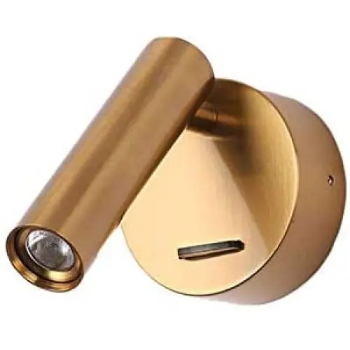 JMG Wall Mounted Bedside Reading Lamp LED Wall Light Indoor Hotel Guest Room Bed Room Headboard Book Read Light with Switch,Brass,3000k