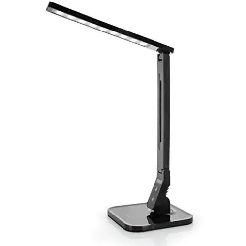 Tenergy 7W Dimmable LED Desk Lamp, 530 Lumens with 5 Dimming Levels, Touch Control with Auto Shut-Off Timer, Eye Protection Foldable Table Light for Home and Office