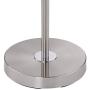 Caper Modern Floor Lamp with USB and AC Power Outlet on Table Glass Satin Steel White Fabric Drum Shade for Living Room - 360 Lighting