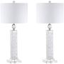 JONATHAN Y JYL4006A-SET2 Bailey 32'' LED Seashell Lamp Coastal,Contemporay,Transitional for Bedroom, Living Room, Office, College Dorm, Coffee Table, Bookcase, White, 2 Piece